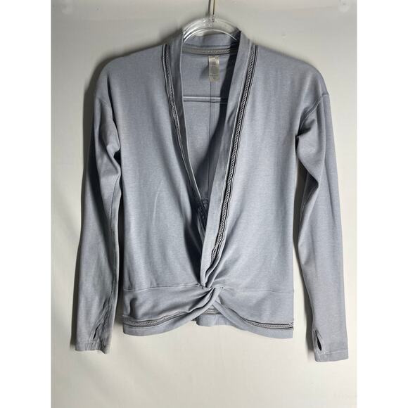 Ivivva On the move front knot twist sweater Thumbholes Girls Size 12 Lululemon - Picture 1 of 9